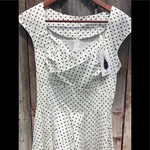 MUXXN 1950 Polka Dot Dress, Ladies Medium, New